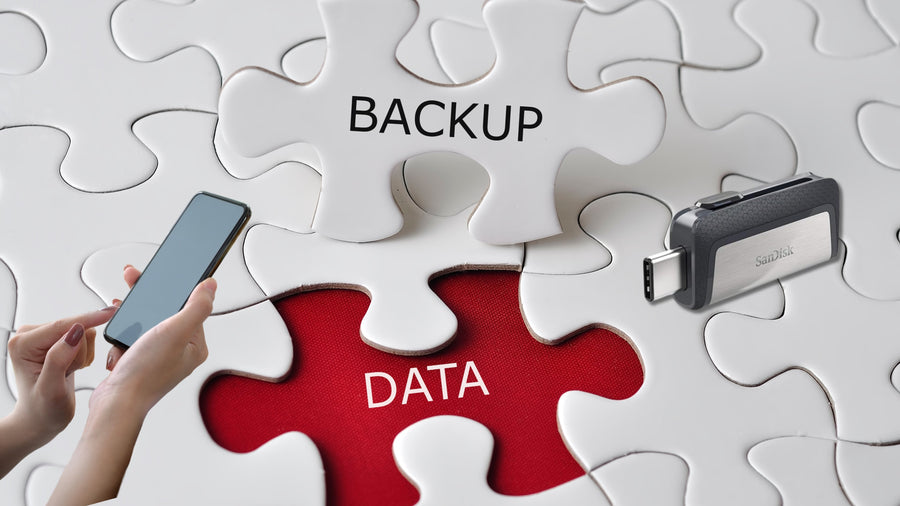 Backup photos from a mobile phone to a USB-C flash drive (offline photo backup)