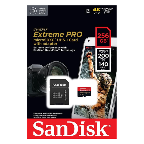 10 Pack SanDisk Extreme PRO microSDXC UHS-I Memory Card with SD Adapter – U3, A2, C10, 4K UHD