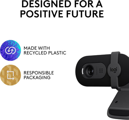 Logitech Brio 101 Full HD 1080p, Webcam for Meetings, Streaming and Video Calls on PC and Laptops