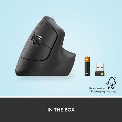 Logitech Lift Vertical Ergonomic Wireless Mouse for PC and Mac