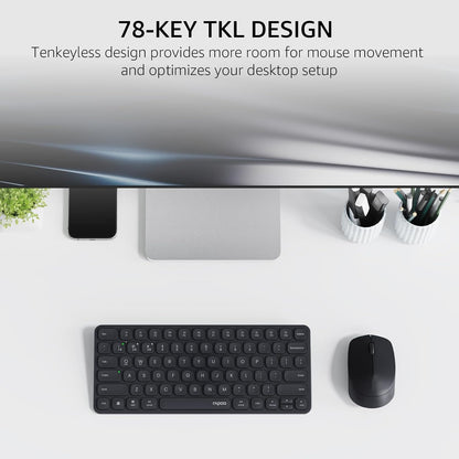 RAPOO 9010M Wireless Keyboard and Mouse, Multi-Device Combo for Windows and Mac
