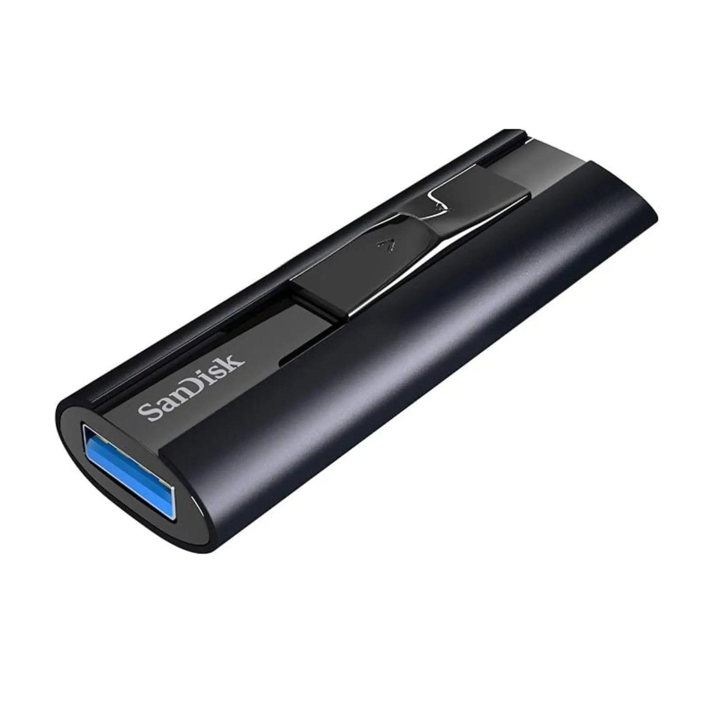 SanDisk Extreme PRO USB 3.2 Solid State Flash Drive with durable aluminum casing.