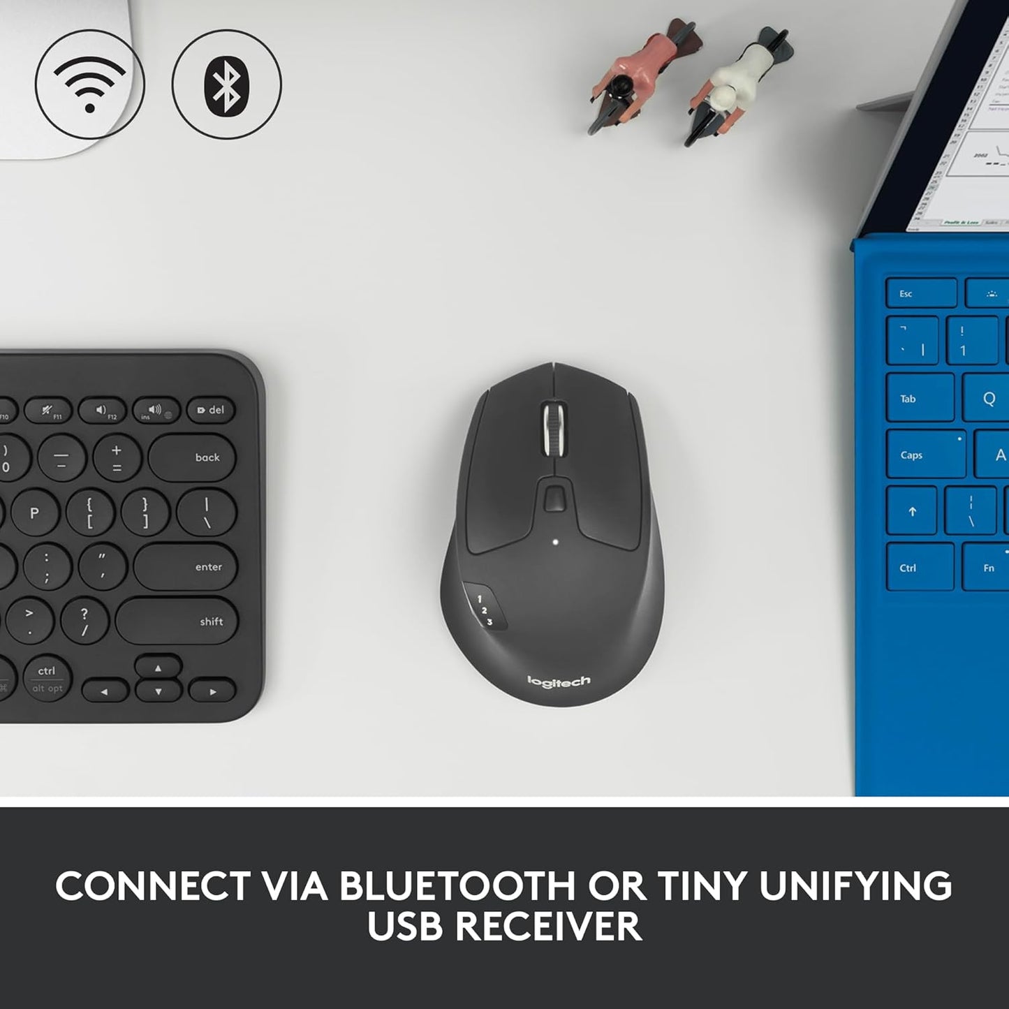 Logitech M720 Triathlon Wireless, Multi-Device Mouse for PC, Mac and Laptops