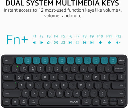 RAPOO 9010M Wireless Keyboard and Mouse, Multi-Device Combo for Windows and Mac