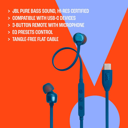 JBL Tune 310C USB-C Wired In-Ear, Headphones