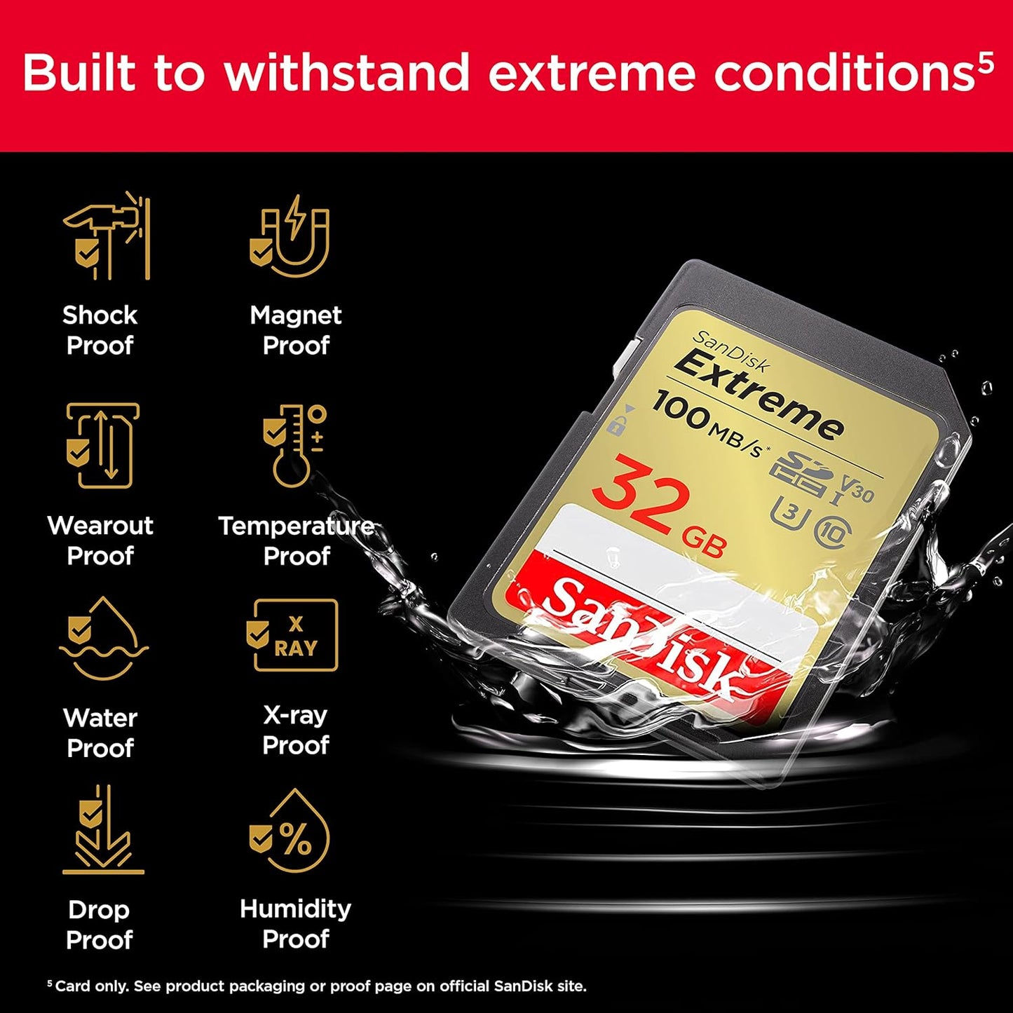 10 Pack SanDisk Extreme SDXC UHS-I SD Memory Card – U3, V30, C10, 4K UHD Compatible