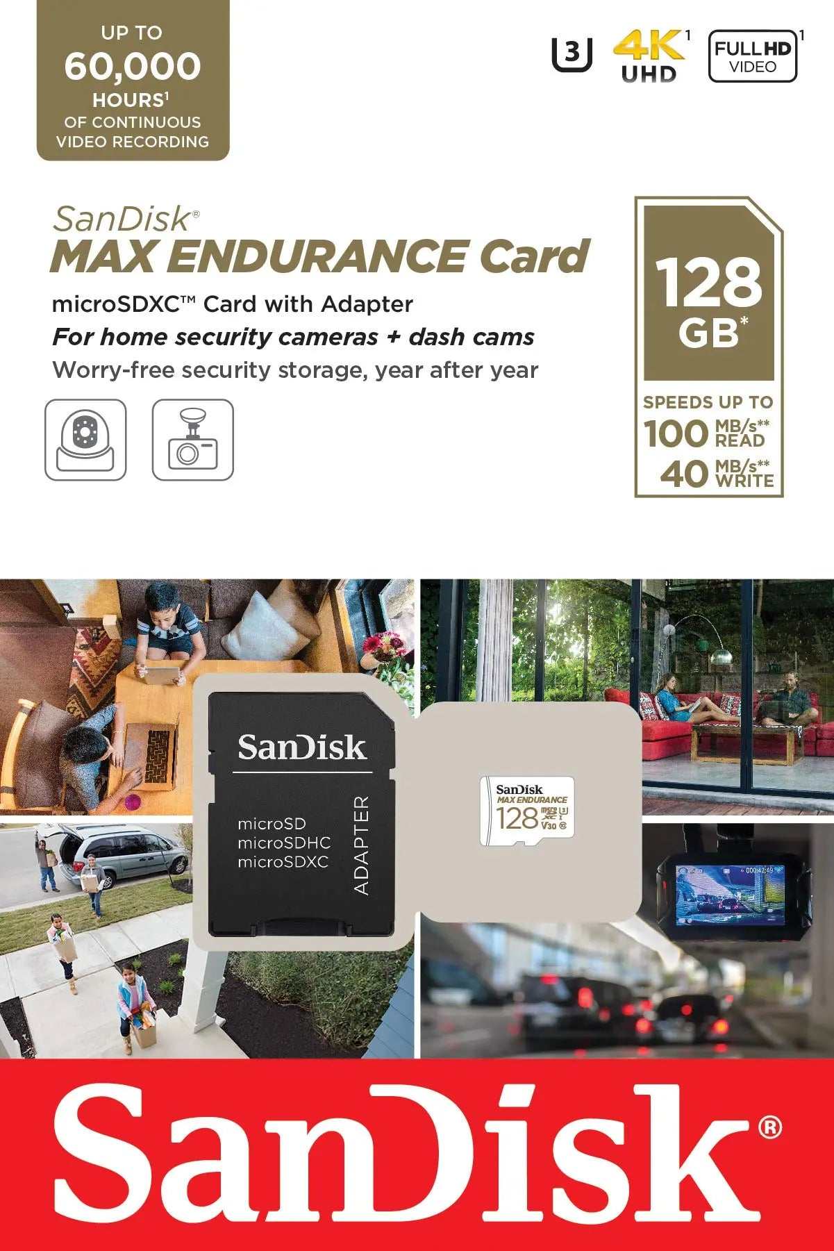 10 Pack SanDisk MAX Endurance microSDXC UHS-I Memory Card with SD Adapter – U3, C10, V30
